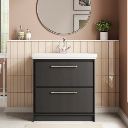 Lille 800mm Floor Standing 2-Drawer Vanity with Basin - 1 Tap Hole