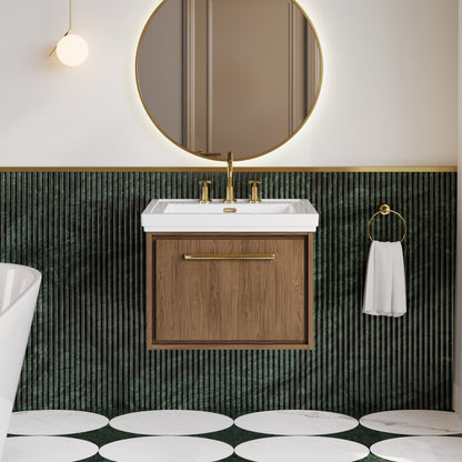 Lille 600mm Wall Hung Single Drawer Vanity with Basin - 3 Tap Hole