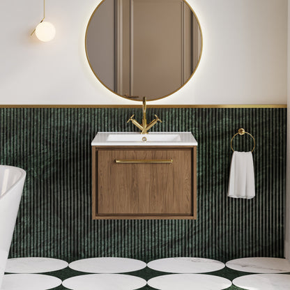 Lille 600mm Wall Hung Single Drawer Vanity with Basin - 1 Tap Hole