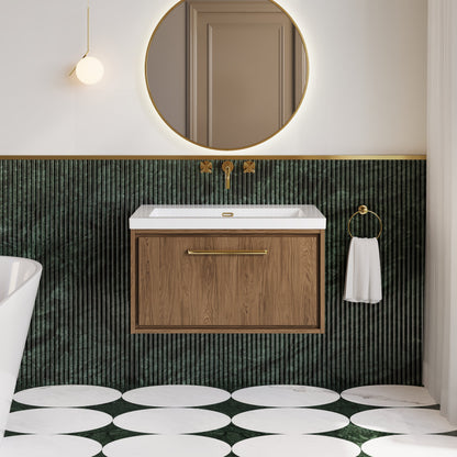 Lille 800mm Wall Hung Single Drawer Vanity with Basin - 0 Tap Hole