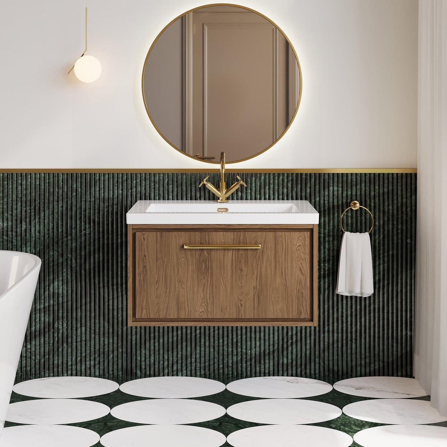 Lille 800mm Wall Hung Single Drawer Vanity with Basin - 1 Tap Hole