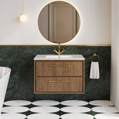 Lille 800mm Wall Hung 2-Drawer Vanity with Basin - 1 Tap Hole