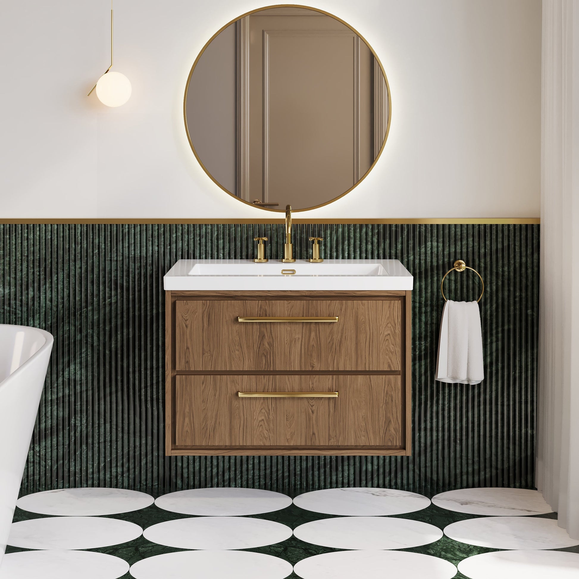 Lille 800mm Wall Hung 2-Drawer Vanity with Basin - 3 Tap Hole