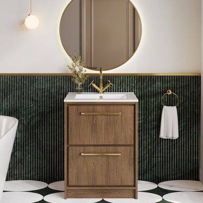 Lille 600mm Floor Standing 2-Drawer Vanity with Basin - 1 Tap Hole