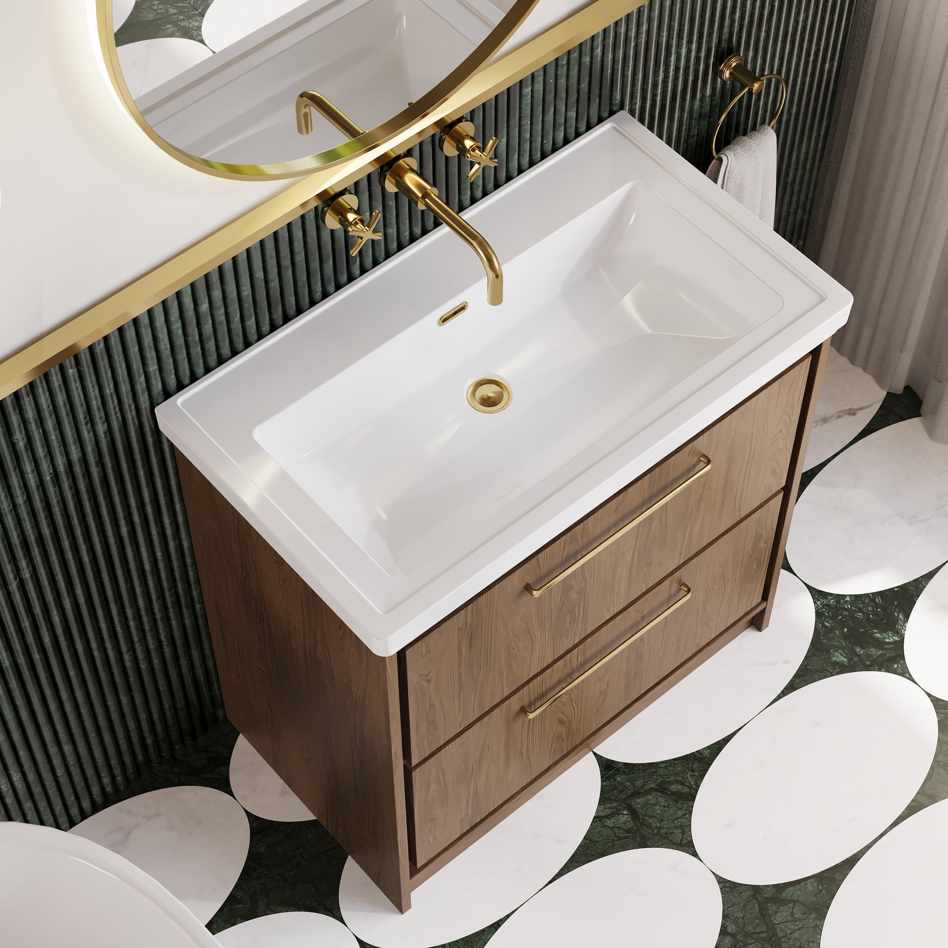 Lille 800mm Floor Standing 2-Drawer Vanity with Basin - 0 Tap Hole