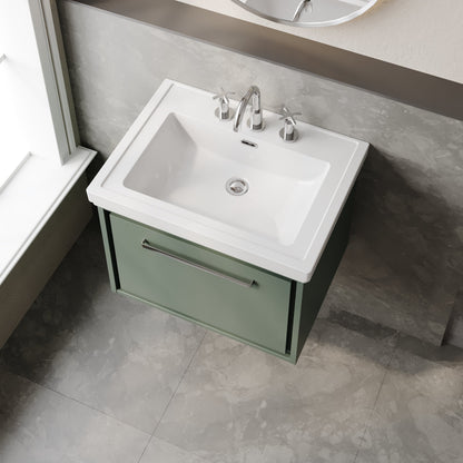 Lille 600mm Wall Hung Single Drawer Vanity with Basin - 3 Tap Hole