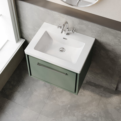 Lille 600mm Wall Hung Single Drawer Vanity with Basin - 1 Tap Hole