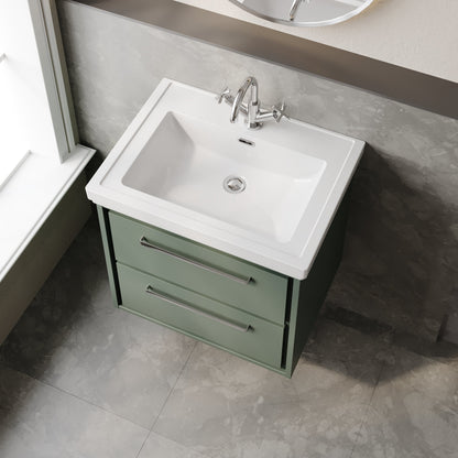 Lille 600mm Wall Hung 2-Drawer Vanity with Basin - 1 Tap Hole