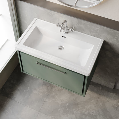 Lille 800mm Wall Hung Single Drawer Vanity with Basin - 1 Tap Hole
