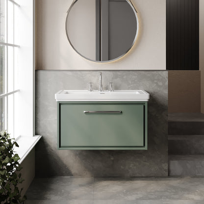 Lille 800mm Wall Hung Single Drawer Vanity with Basin - 3 Tap Hole