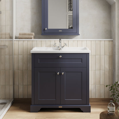 Hudson Reed Old London 800mm Floor Standing 2 Door Vanity Unit with Ceramic Basin
