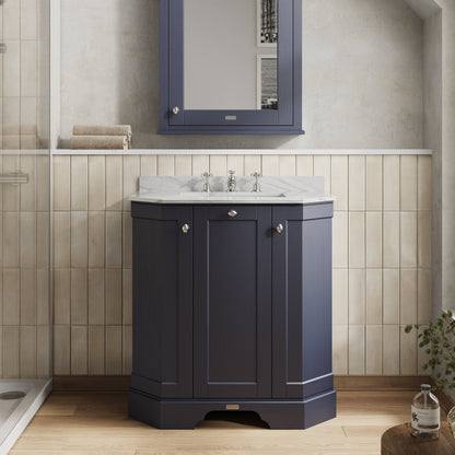 Hudson Reed Old London 750mm Floor Standing 3 Door Vanity Unit with Grey Marble Top Basin & Soft Close