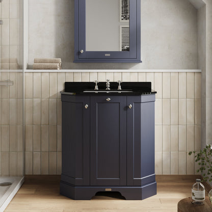 Hudson Reed Old London 750mm Floor Standing 3 Door Vanity Unit with 3 Tap Hole Black Marble Top Basin
