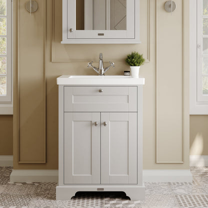 Hudson Reed Old London 600mm Timeless Sand 2-Door Vanity Unit & Fireclay Basin
