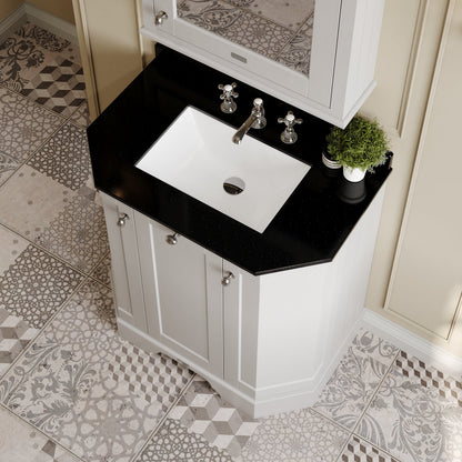 Hudson Reed Old London 786mm Timeless Sand Floor Standing Vanity Unit With 3 Tap Hole Black Marble Top Basin
