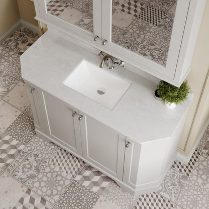 Hudson Reed Old London 1236mm Timeless Sand Floor Standing Vanity Unit With 1 Tap Hole White Marble Top Basin