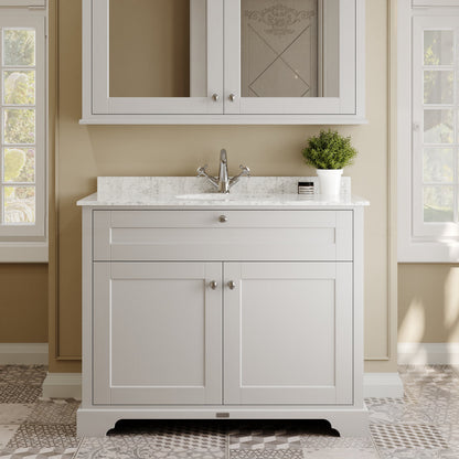 Hudson Reed Old London 1000mm Floor Standing 2 Door Vanity Unit with 1 Tap Hole Grey Marble Top Basin