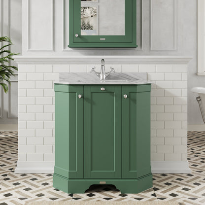 Floor Standing 3 Door Vanity Unit with 1 Tap Hole Grey Marble Top 750mm