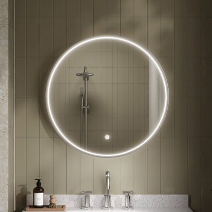 Mensa Polished Chrome Inset Frame LED Mirror - 600mm