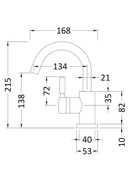 Tec Single Lever Mini Mono Basin Mixer