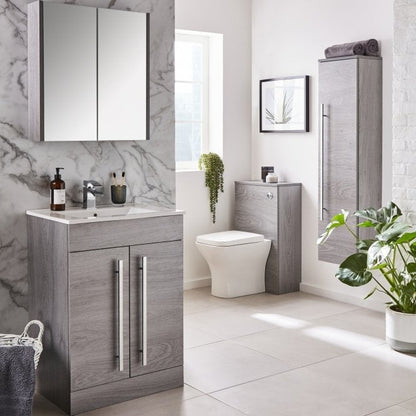 Purity 390. 500mm 2 Door Floor Standing Unit Silver Oak