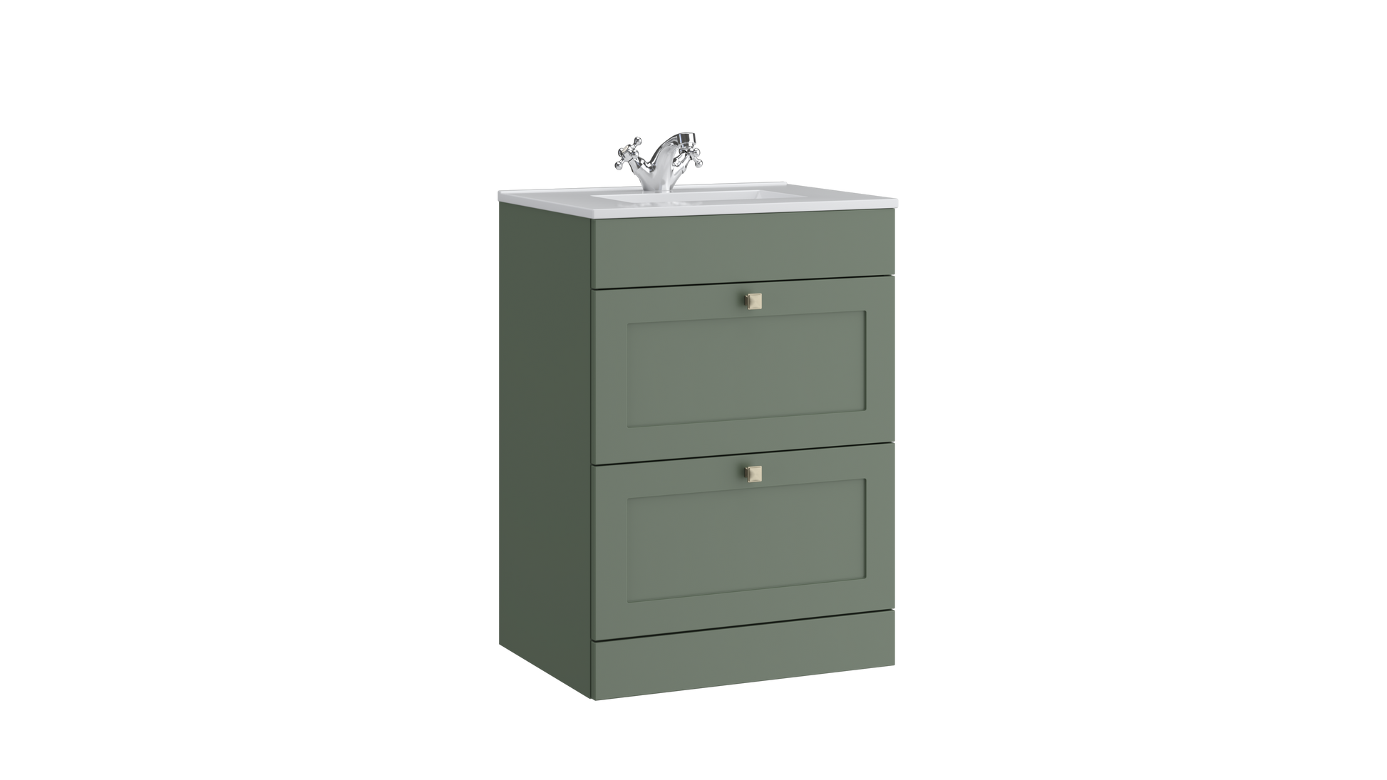 Sanctuary 600mm 2 Drawer Floor Standing Unit Corymbia Green