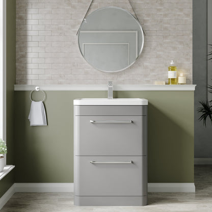 Hudson Reed Solar 600mm Floor Standing 2 Drawer Vanity Unit With Ceramic Basin