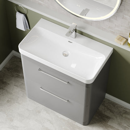 Hudson Reed Solar 800mm Floor Standing Vanity Unit With Ceramic Basin