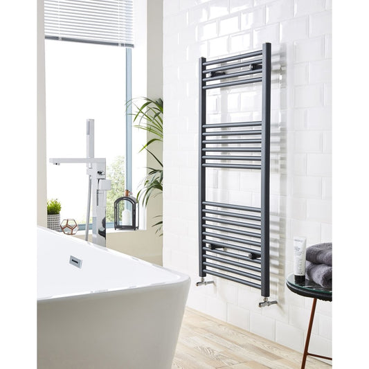 22mm Straight Towel Rail 600mm x 800mm - Textured Grey