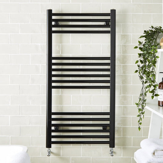 22mm Straight Towel Rail 400mm x 1000mm - Black