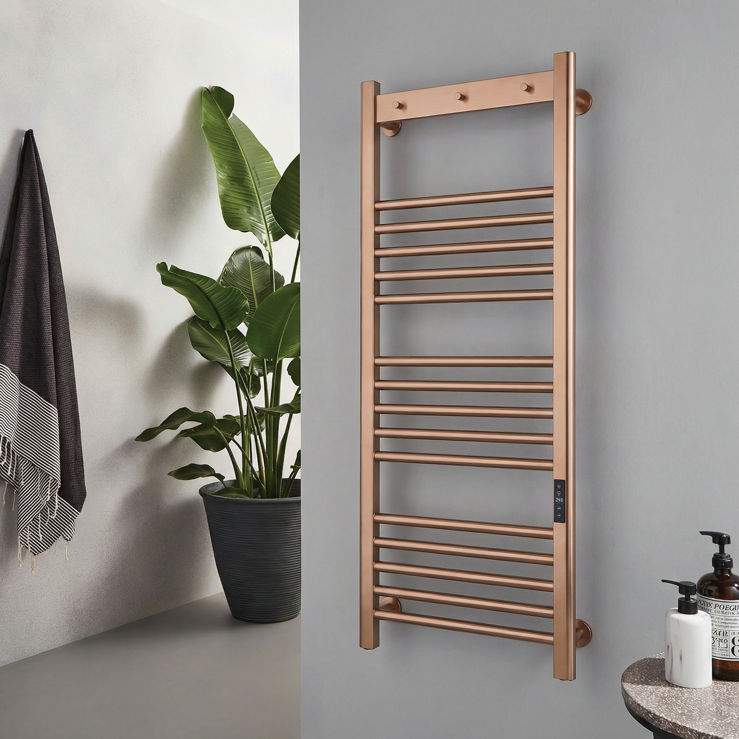 Toro Smart Dry Electric Towel Rail 1200 x 500mm - Brushed Bronze