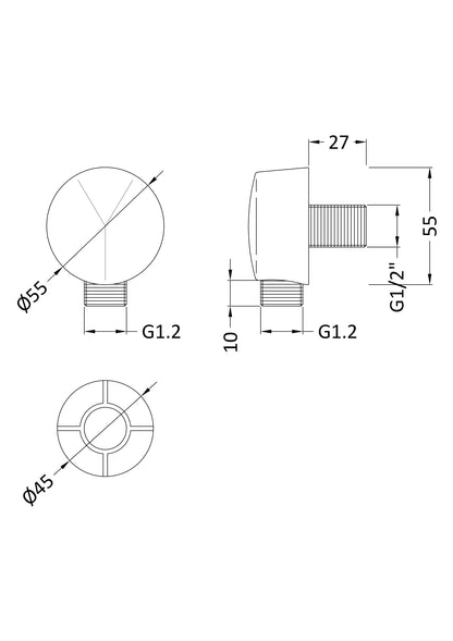 Shower Accessories Outlet Elbow