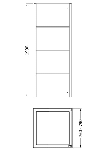 Apex 800mm Side Panel 8mm Glass