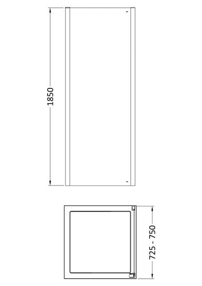 Pacific 760mm Side Panel 6mm Glass