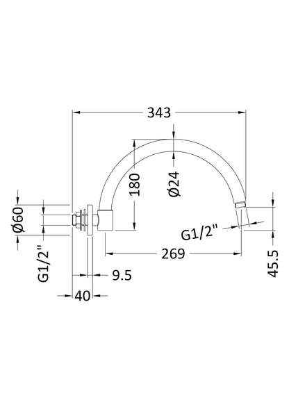 Shower Arms Wall-Mounted Arm