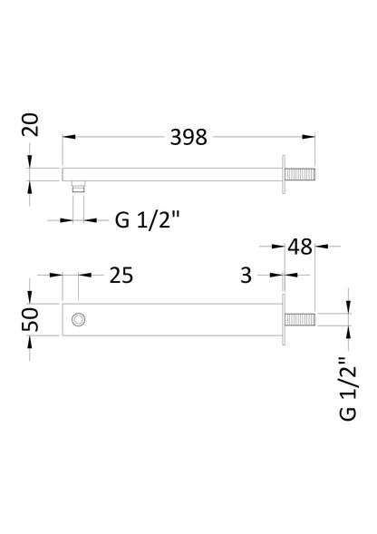 Fixed Shower Heads Wall-Mounted Arm