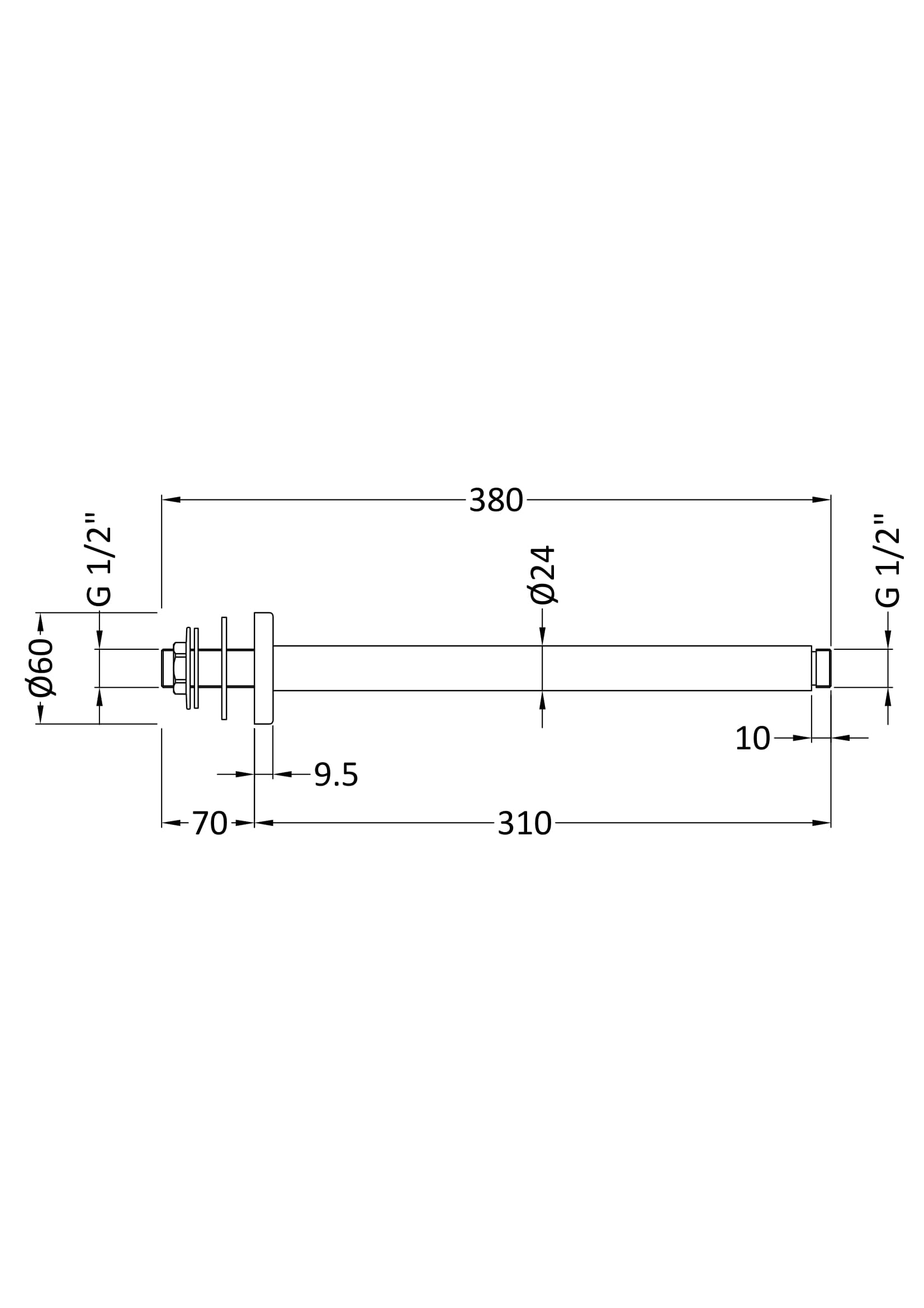 Fixed Shower Heads Ceiling-Mounted Arm Brushed Brass
