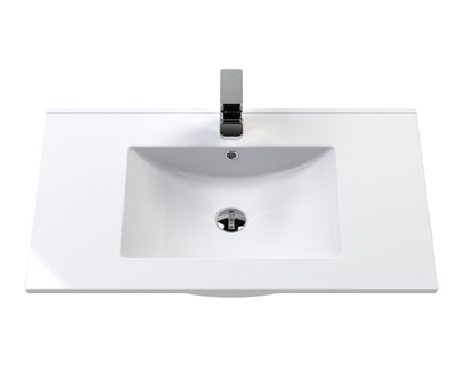 Hudson Reed Lille 800mm Fern Green Wall Hung Single Drawer Vanity Unit with Basin and 1 Tap Hole