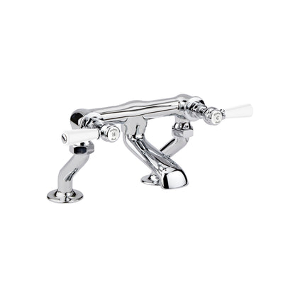 White Topaz With Lever Handle Deck Mounted Bath Filler
