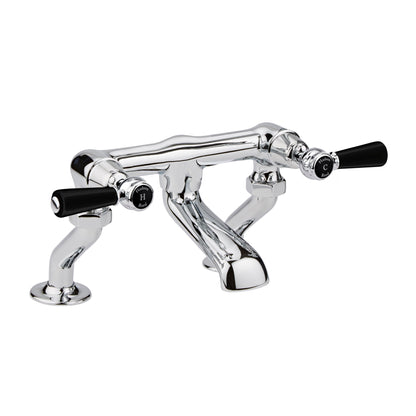 Black Topaz With Lever Handle Deck Mounted Bath Filler
