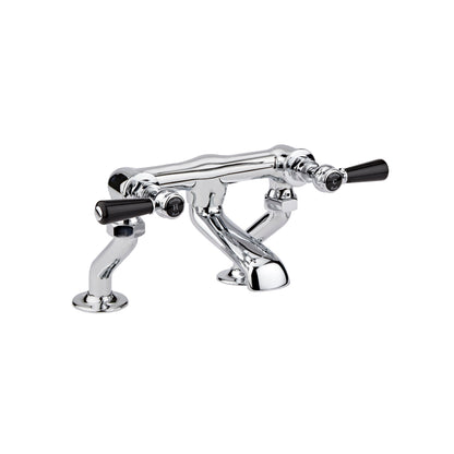 Black Topaz With Lever Handle Deck Mounted Bath Filler