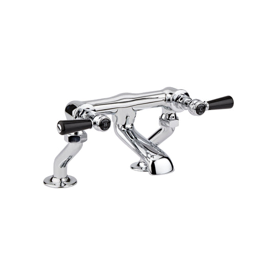 Black Topaz With Lever Handle Deck Mounted Bath Filler