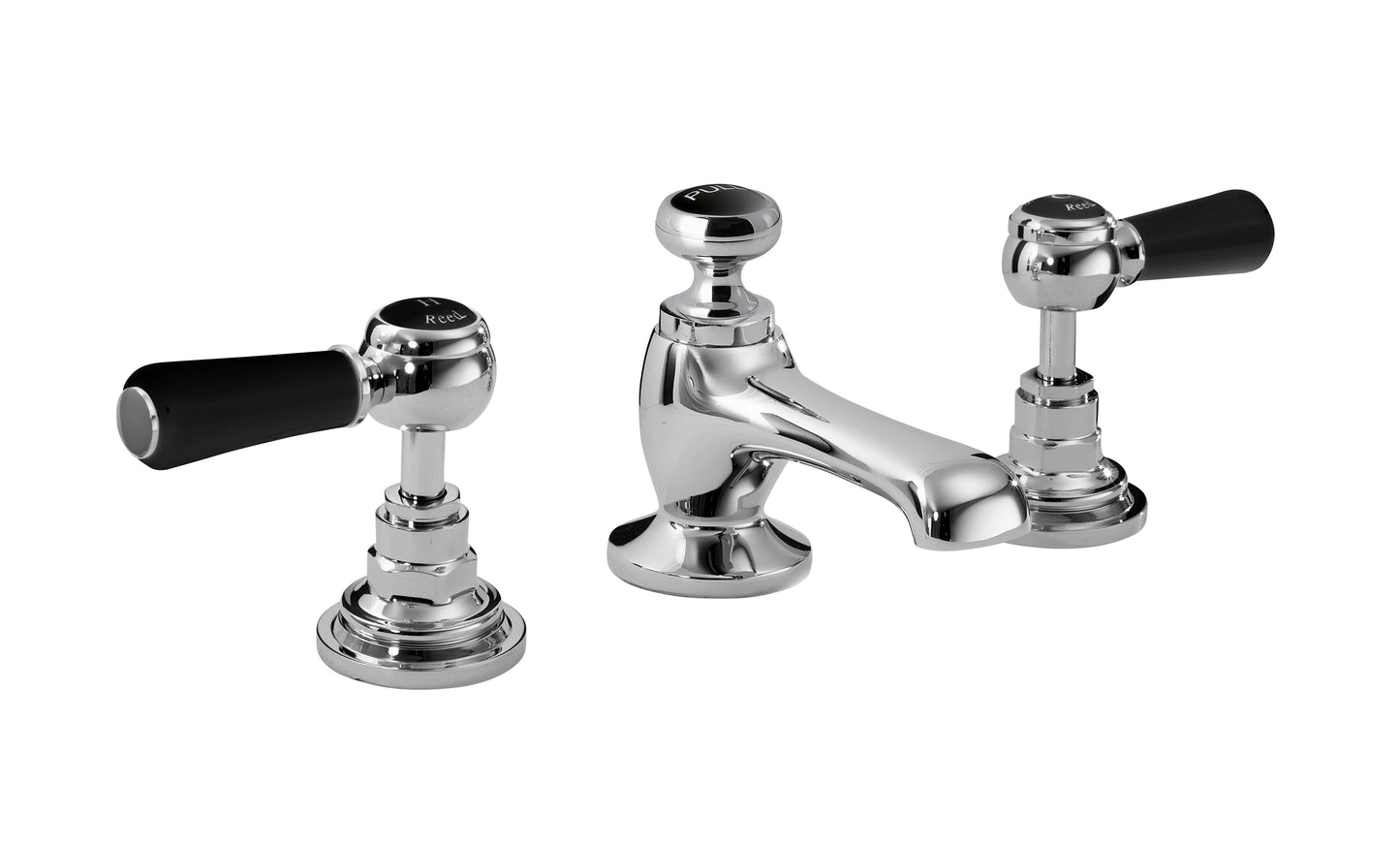Black Topaz With Lever Handle 3 Tap Hole Basin Mixer