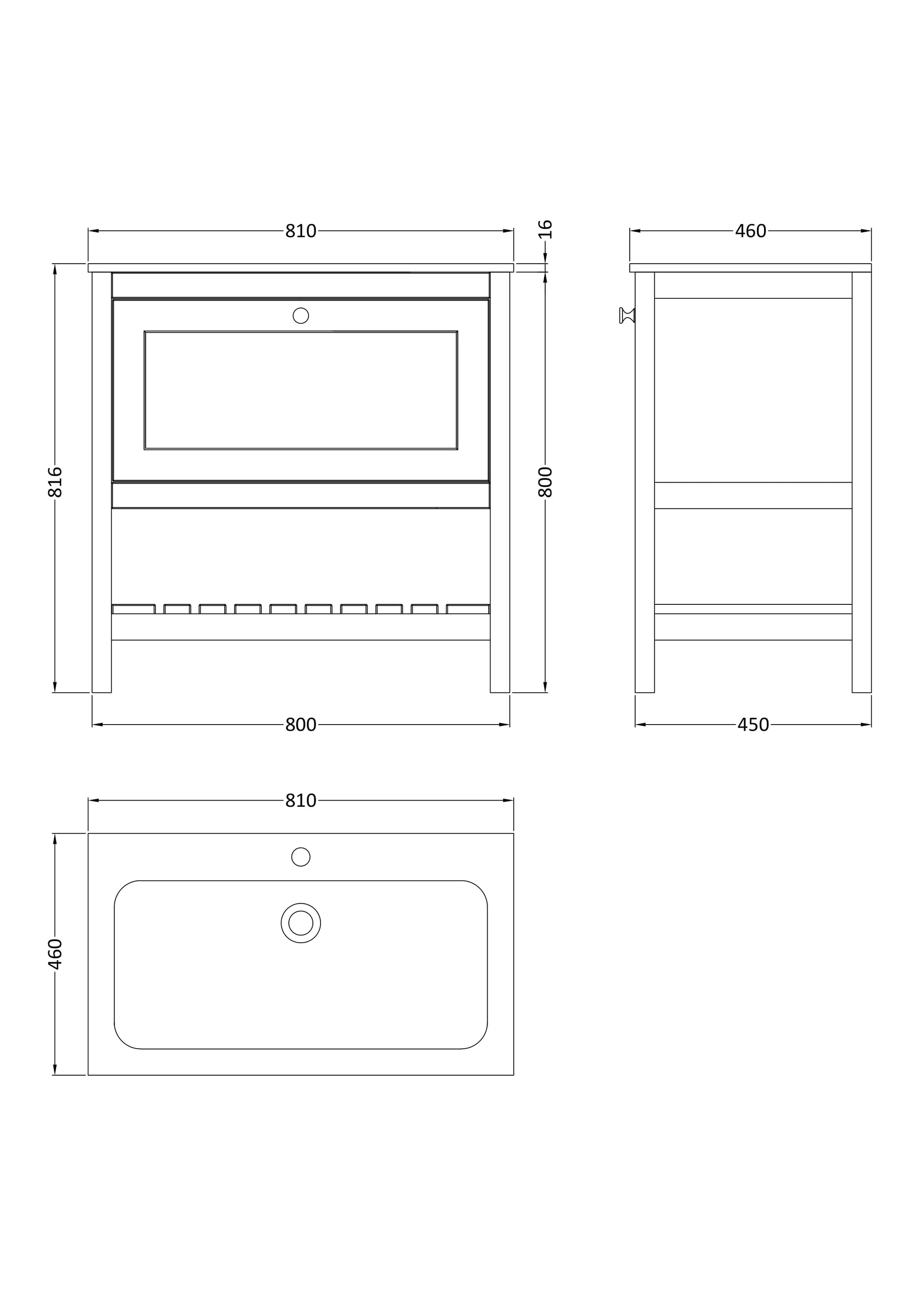 Bexley Floor Standing 1 Drawer Vanity & 1 Tap Hole Stone Basin, 800mm - Fern Green