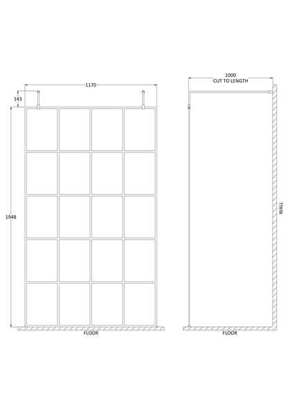 1200mm Frame Screen with Arms and Feet