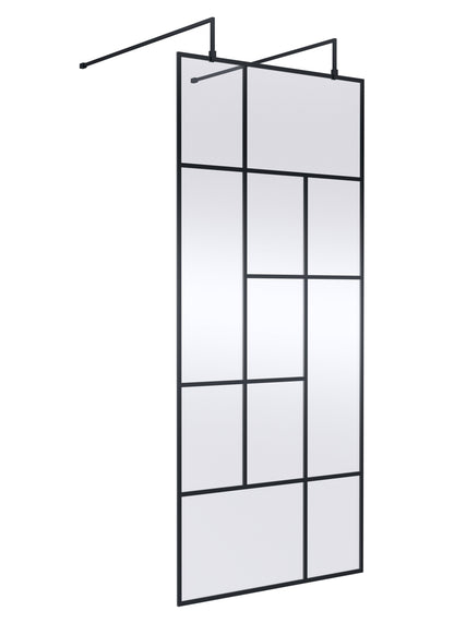 Abstract 900mm Frame Wetroom Screen with Support Bars