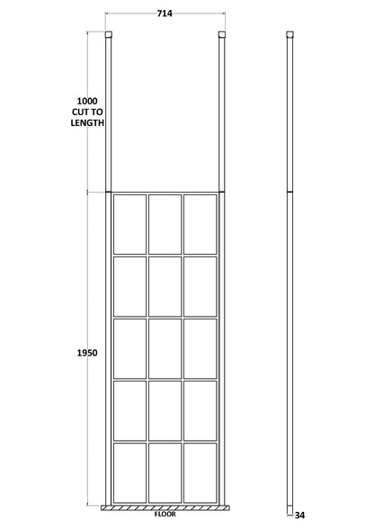 700mm Frame Screen With Ceiling Posts