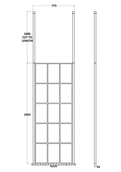 760mm Frame Screen With Ceiling Posts