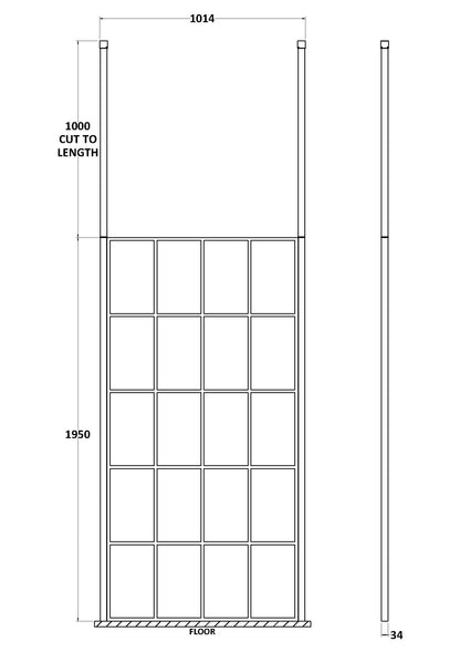 1000mm Frame Screen With Ceiling Posts