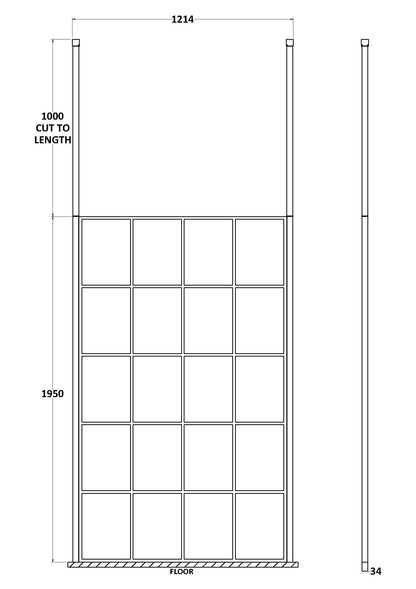 1200mm Frame Screen With Ceiling Posts
